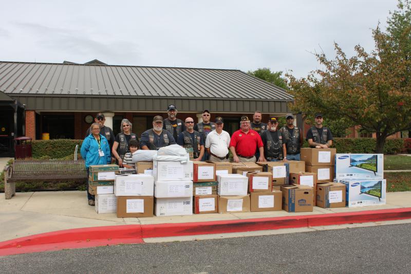US Military Vets MC of Southern MD donate wish list items to be used as Christmas gifts